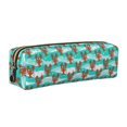 thumbnail image 1 of Balery Lobsters Of Turquoise Waves Estuche de Lápices de Cuero Impreso, Estuche para Suministros de Arte, Estuche de Lápices con Cremallera, Estuche de Almacenamiento de Papelería, 1 of 7