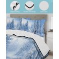 thumbnail image 3 of Quilts Queen Size Bedding Set, Blue Christmas Reversible Summer Quilt 3 Pieces, Xmas Snowman Trees Snowflake Forest Lightweight Bedspreads Coverlets with 2 Pillow Shams for All Seasons, 3 of 5