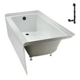 thumbnail image 5 of Streamline NAL-5400-BL 60 in. x 30 in. Acrylic Left-Hand Drain Alcove Bathtub in Glossy White With External Drain in Matte Black, 5 of 10