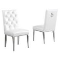 thumbnail image 1 of White Faux Leather Tufted Side Chairs with Silver Chrome Legs (Set of 2), 1 of 2