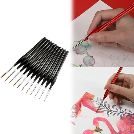 NANDIYNZHI 11pc Fine Detail Paint Brush Set Fine Paint Brushes Paint By Number Brushes Detailing Brush Set 11pc Fine Detail Paint Brush Set Acrylic Brush Brush Paint