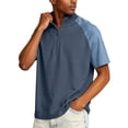 thumbnail image 3 of Men's Quarter Zip Solid Color Stand Collar Casual Short Sleeve Polo Shirt Lightweight Breathable Golf Shirt for Summer Daily Wear and Outdoor Activities, 3 of 5