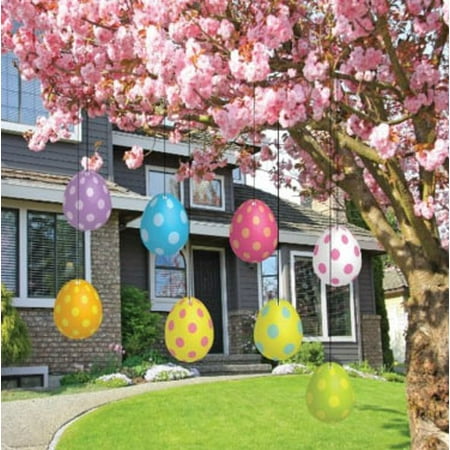 Easter Yard Decorations Flat Hanging Easter Eggs Walmart Com