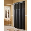 Hookless Pique Waffle HH Fabric Shower Curtain, Black