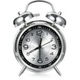 thumbnail image 2 of Loud Alarm Clock for Heavy Sleepers Adults,Retro 4 Inch Silent Non-Ticking Quartz with Backlight,Twin Bell Analog Kids Alarm Clocks for Bedrooms Bedside (Black), 2 of 6