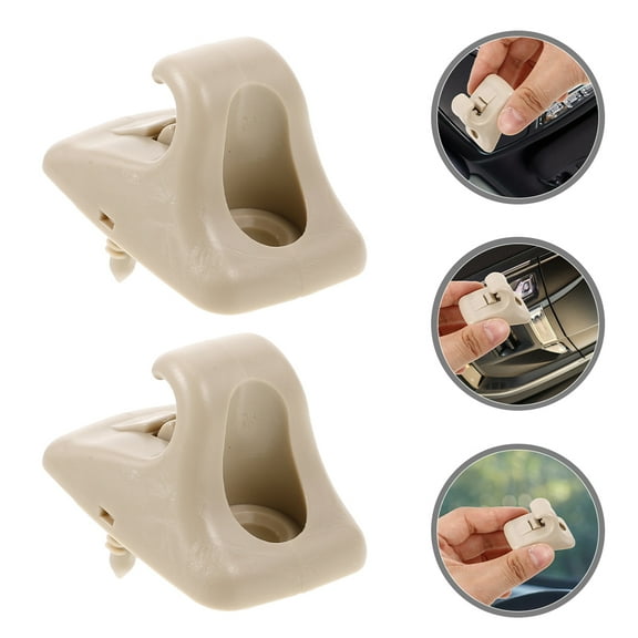 HOMEMAXS 2pcs Car Interior Sun Visor Clips Sun Visor Repair Replacement Clips Visor Holder Bracket Hanger Automotive Accessories