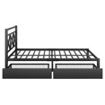 thumbnail image 5 of Metal Platform Bed Frame, Queen Size Metal Platform Bed with 2 Drawers and Headboard Platform Bed Frame with Heavy Duty Steel Slats Support Easy Assembly, No Box Spring Needed, Black, 5 of 7