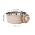 thumbnail image 2 of Grey Stainless Steel Hanging Dog Bowl For Crate 2 In 1 Food And Water Bowl Detachable Non Slip 6 Inch Diameter Multiple Colors, 2 of 7