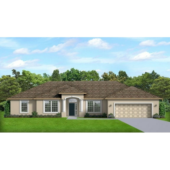556-22823: Mediterranean Bungalow 4 Bed, 2 Bath Luxury Home Plan, 2282 Sq Ft: Full Blueprints with License to Build by Home Plan Marketplace - Lesuto