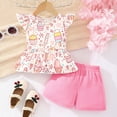 thumbnail image 2 of Girls Summer Clothes Toddler Outfits for Girl Clothing Sets Ice Cream Shirt and Pink Shorts Cute Short Sets 4T (866), 2 of 6