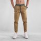 thumbnail image 1 of Puntoco Pantalones deportivos casuales de moda sólida para hombre con bolsillos en las piernas y cordón ajustable, 1 of 6