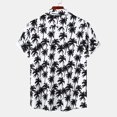 thumbnail image 2 of Camisas Hombre Manga Larga Camisa casual con estampado de hombres Blusa de camisa con cuello vuelto de manga corta (White, 3XL), 2 of 7