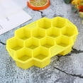 thumbnail image 3 of FUEENIRVA 2Pcs Yellow Silicone Ice Mold 12 Grids Honeycomb Shape Ice Grids Mold for Easy Storage, 3 of 8