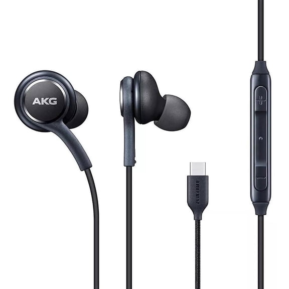 AKG TYPE-C Earphones for Galaxy S22 S22 Ultra S22 Plus S21, S21 , S21 Ultra, S20 S20 Ultra 5G - Headphones USB-C Earbuds w Mic Headset, Black