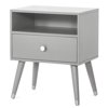 Child Craft Mod Drawer and Shelf Nightstand Accent Table for Nursery or Bedroom, Large Storage Drawer and Shelf, Made of Sturdy Pinewood, Non-Toxic, Baby Safe Finish (Cool Gray)