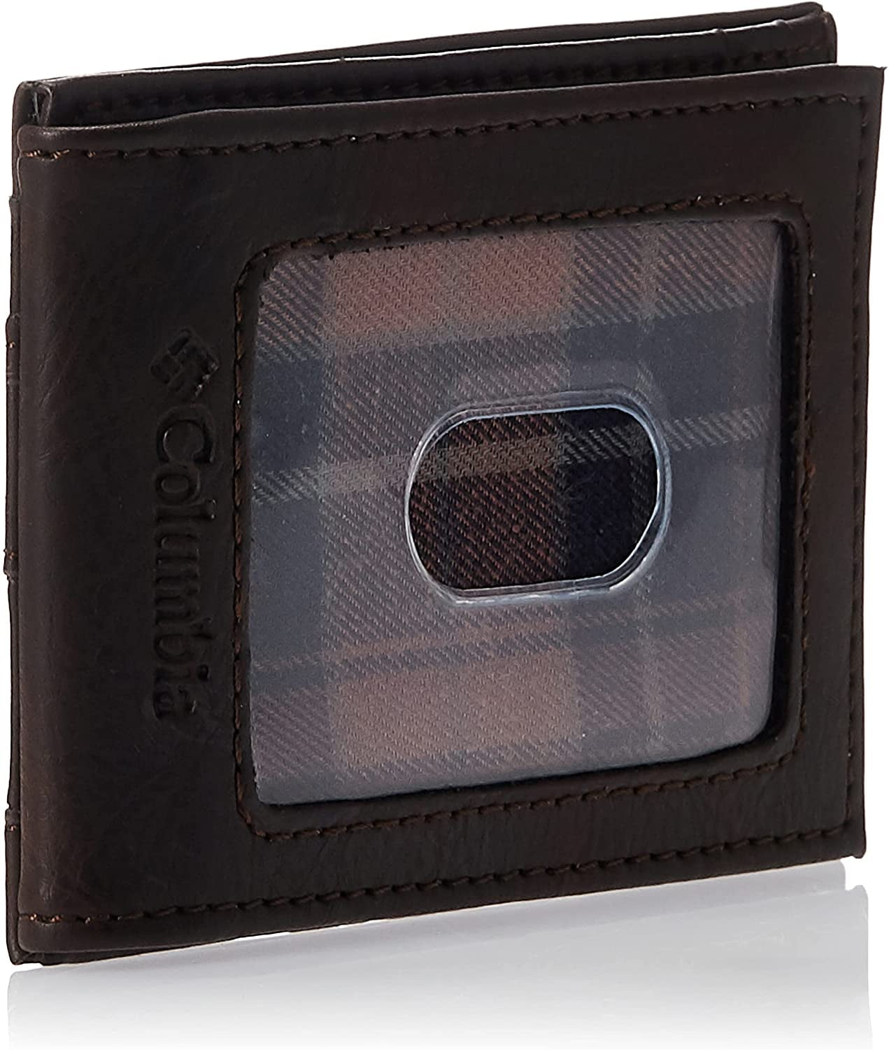 Columbia Men s Leather Front Pocket Wallet Card Holder for Travel Brown Casual One Size Walmart Business Supplies