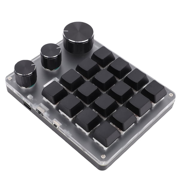 Teclado Mecánico, 2.4G Cableado 16 Teclas LED De Teclado Retroiluminado Con 3 Perillas, 3 Modos Teclados Personalizables Compactos Para Escritorio Para PC Portátil,