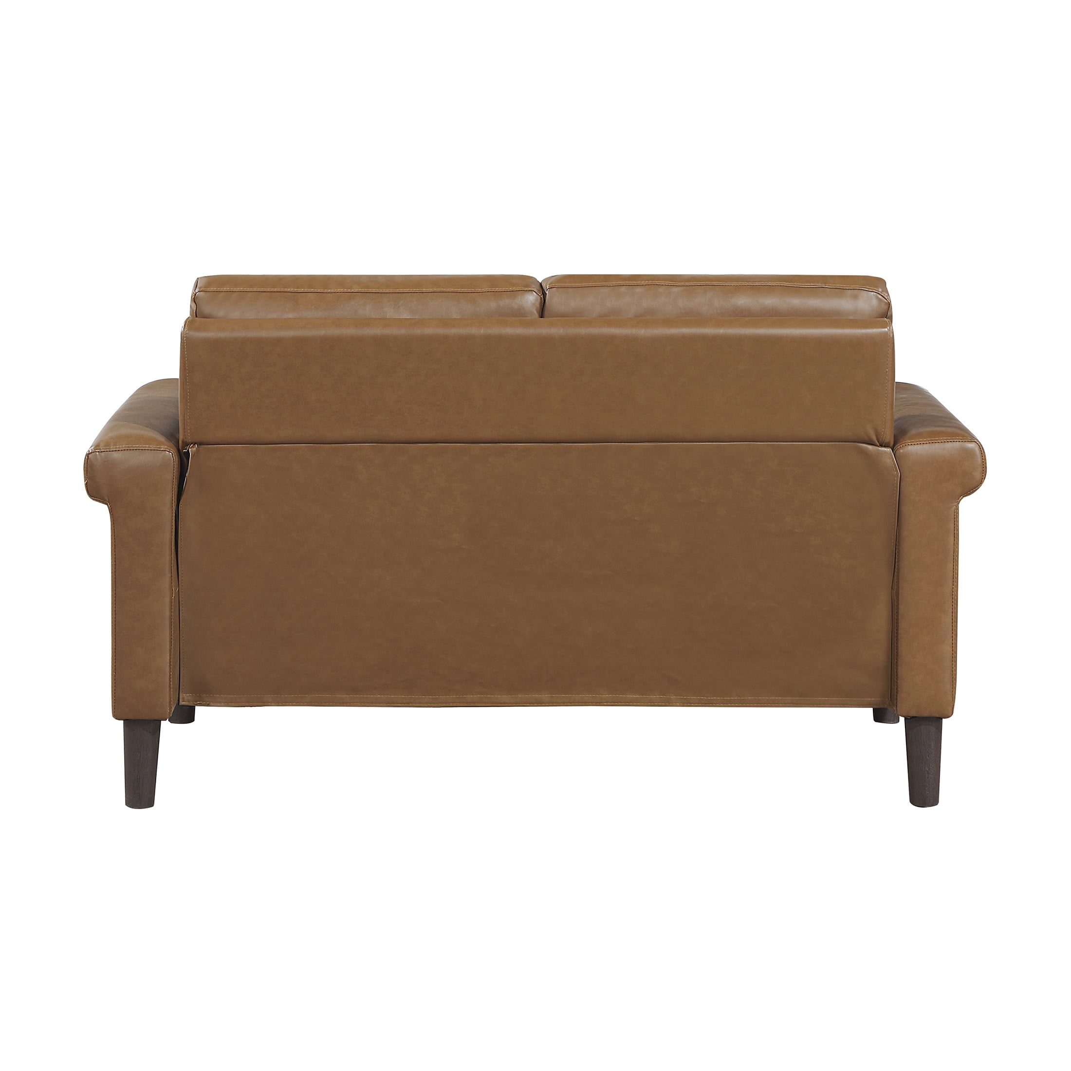 OakvillePark Hartwell Faux Leather Love Seat with Nailhead Trim, Brown