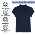 thumbnail image 4 of 5-Pack Girl's 3-Button Short Sleeve Stretch Pique Polo Shirts School Uniform (4-20), 4 of 5