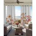 thumbnail image 4 of Blackout Curtains for Bedroom, Orange Spring Floral Room Darkening Window Drapes for Living Room, Summer Botanical Watercolor Flower Thermal Insulated Grommet Curtains, 42x84 inch, 2 Panels, 4 of 9
