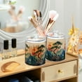 thumbnail image 3 of Yayeee 4 Pack Qtip Holder Bathroom Cotton Swab Canister with Lid Clear Dispenser Set, Pine Tree at Dawn, 3 of 6