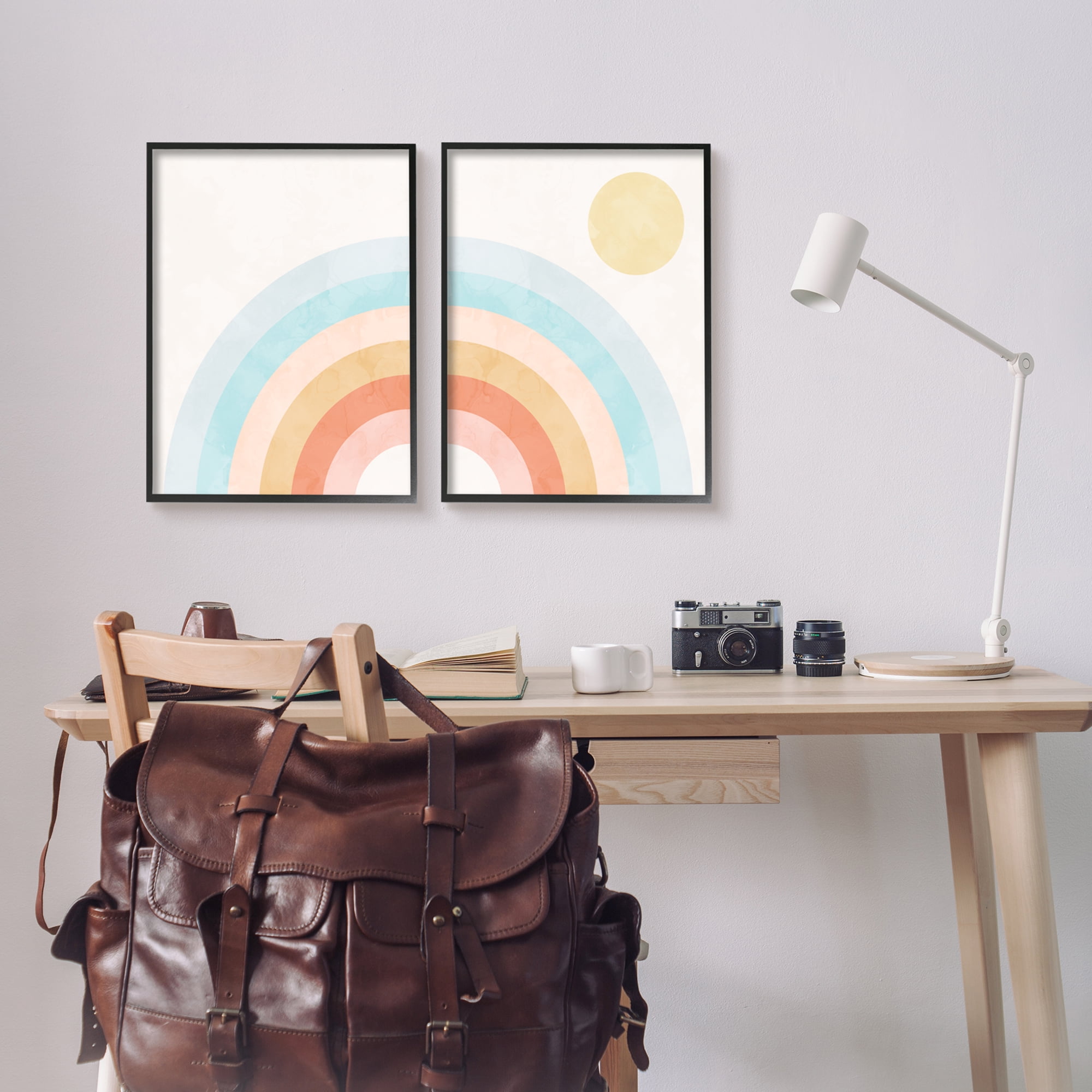 Stupell Industries Bold Summer Sun Rainbow Soft Pastel Tones Kids, 16 x 20, Design by Daphne Polselli