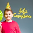 thumbnail image 4 of Kit de globos metálicos con letras cursivas Feliz Cumpleaños color Dorado, 4 of 6