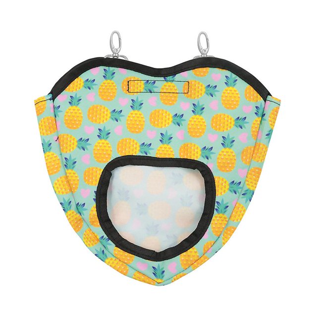 1 bolsa de heno para conejos, bolsa de heno para conejillos de indias, bolsa de alimentación para conejos, comedero colgante para animales pequeños, saco de almacenamiento para comedero colgante, piña