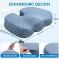 thumbnail image 2 of Office/ Car Seat Cushion, Non-Slip Sciatica & Back Coccyx Tailbone Pain Relief Chair Pad, Memory Foam Butt Pillow for Computer Desk, Wheelchair, Driving (Black), 2 of 7