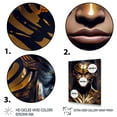 thumbnail image 3 of Designart Black And Gold Tiger Woman VI Canvas Wall Art, 3 of 5