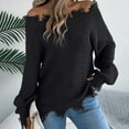 thumbnail image 4 of Gyexs Women's Oversized Fall Sweaters Solid Turtleneck Knit Sweater Wool Base Layer Sweater Pullover Tops Women's Fashion, Black, Size S, 4 of 8