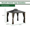 thumbnail image 3 of Hanover Wyatt 11.4' x 11.4' Hard Top Outdoor Gazebo Canopy with Mosquito Netting and Roof Vent, Heavy Duty Aluminum and Steel Frames - WYATTGAZ-BRN, 3 of 11