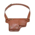 thumbnail image 4 of Riñonera para mujer, accesorio de diseño retro, de piel sintética versátil, ideal como regalo para festivales, con cinturón ajustable Marrón, 4 of 8