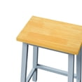 thumbnail image 4 of Grey Blue Painted Bar Stools with Solid Wood Legs / Great for Kitchen, Durable and Sturdy, 4 of 4