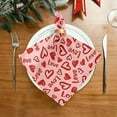 thumbnail image 2 of Dreamtimes Valentine's Day Love Heart Cloth Napkins Set of 6, Oversized Washable Reusable Polyester Dinner Table Napkins for Family, Restaurant, Party Decor, 20 x 20 Inch, 2 of 7