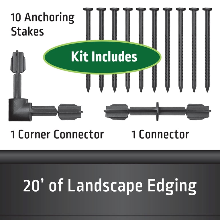 Expert Gardener 20 ft Black Plastic Garden Border Edging Kit photo 5