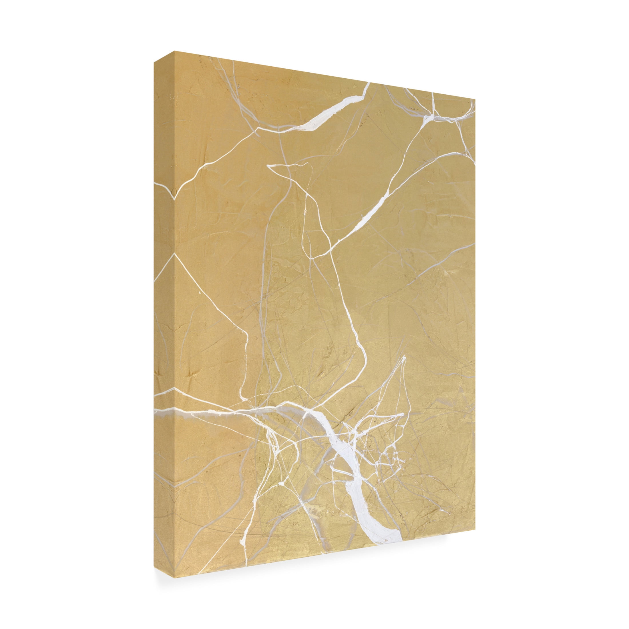Canvas Wall Art - Design Fabrikken 'Gold Marble' Wall Art for Living Room, Bedroom, or Office Décor by Trademark Fine Art - 24 x 32 Inches