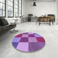 thumbnail image 3 of Ahgly Company Indoor Square Patterned Dark Magenta Purple Area Rugs, 3' Square, 3 of 6