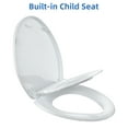 thumbnail image 6 of Family-Friendly Elongated Toilet Seat with Built-in Toddler Potty, Soft Slow Close, Quick-Release Hinges, Easy Clean, Durable for Adults & Kids, Bathroom Hardware - 19” All White Cover, 6 of 8