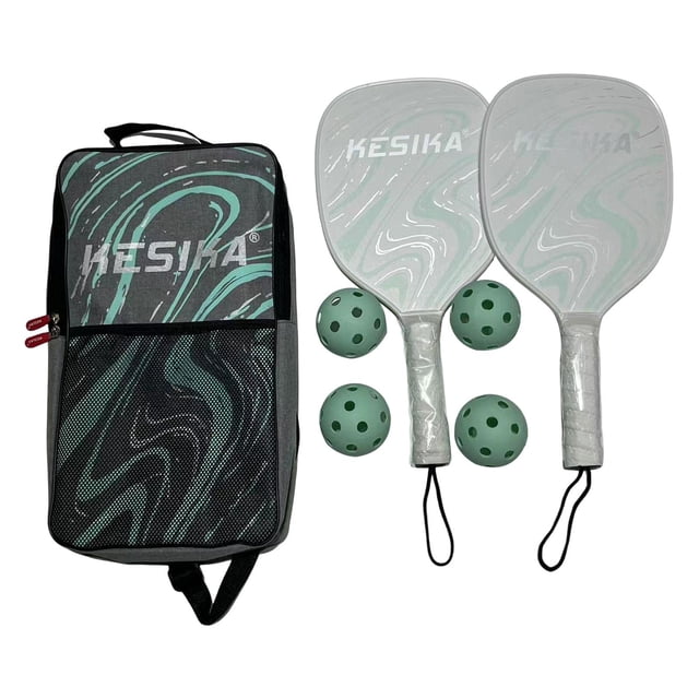 Guardoinrt Pickleball Racket Set 4 Balls and Comfort Bag Racquets Grip Carry Pickleball Green 41.5x20.5cm