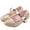 Gold, variant on Woobling Kids Princess Shoe Magic Tape Mary Jane Chunky Heeled Sandals Lightweight Dance Sandal School Dress Shoes Silver 11.5C