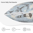 thumbnail image 5 of DouZhe Velvet Decorative Throw Pillow Covers Set of 2, Soft Square Cushion Cover with Invisible Zipper Vintage Nautical Elements Printing, 16"x16", 5 of 7