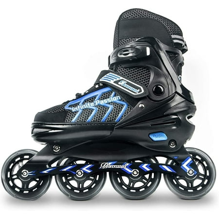 Nattork Adjustable Inline Skates for Men Women Unisex Giant Wheels for Adults and Teen Blue Large(8-11US)