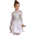 thumbnail image 3 of Yeahdor Kids Girls Christmas Shiny Sequin Dance Dress Keyhole Back Jumpsuit Dress Festive New Year Party Outfit White 16, 3 of 7