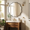thumbnail image 4 of BEAUTYPEAK 36" Wavy Round Bathroom Mirror Wall Decor with Deep Frame, Black, 4 of 10