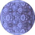 thumbnail image 1 of Ahgly Company Machine Washable Indoor Round Oriental Blue Industrial Area Rugs, 4' Round, 1 of 4
