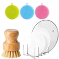 thumbnail image 1 of 5Pcs Pot Lid Organizers Dish Rack to Store Houseware Dish Scrub Brush Silicone Dish Sponges Kitchen Scrubber Kitchen Tool, 1 of 7