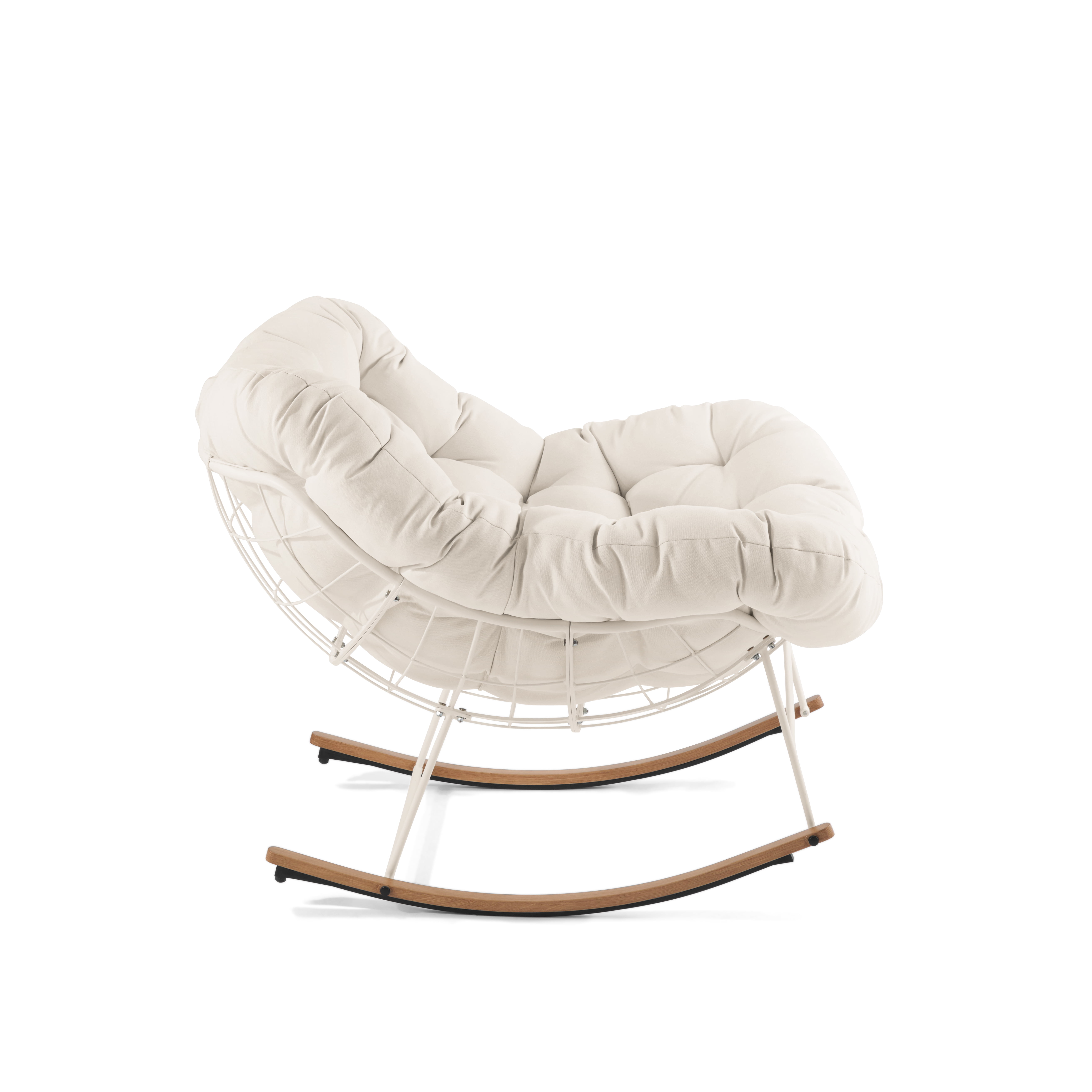 Better Homes & Gardens Marlow Papasan Outdoor Rocking Chair, Cream