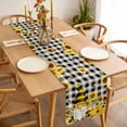 thumbnail image 3 of Yellow Sunflower Table Runner - 48 Inch Long, Kitchen Dining Table Runner Dresser Scarves, Spring Summer Bee Gnomes Black Plaid Farmhouse Decor for Coffee Tables Wedding Party Banquet, 3 of 8