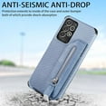thumbnail image 6 of Phone Case for Samsung Galaxy A52/A52S 5G Wallet Cover with Tempered Glass Screen Protector and Zipper Credit Card Holder Stand Leather Cell Accessories Glaxay A 52 S 4G G5 Gaxaly 52A S52 52S Blue, 6 of 6